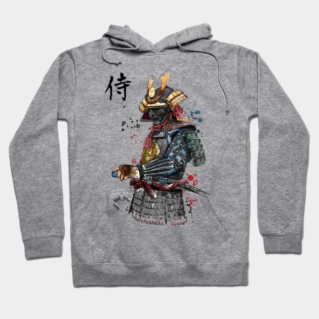 Samurai Watercolor Hoodie by DrMonekers